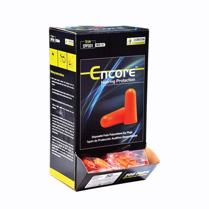 Cordova Encore™ Orange Foam PU Ear Plugs NRR 33 dB - 200 pr/bx
