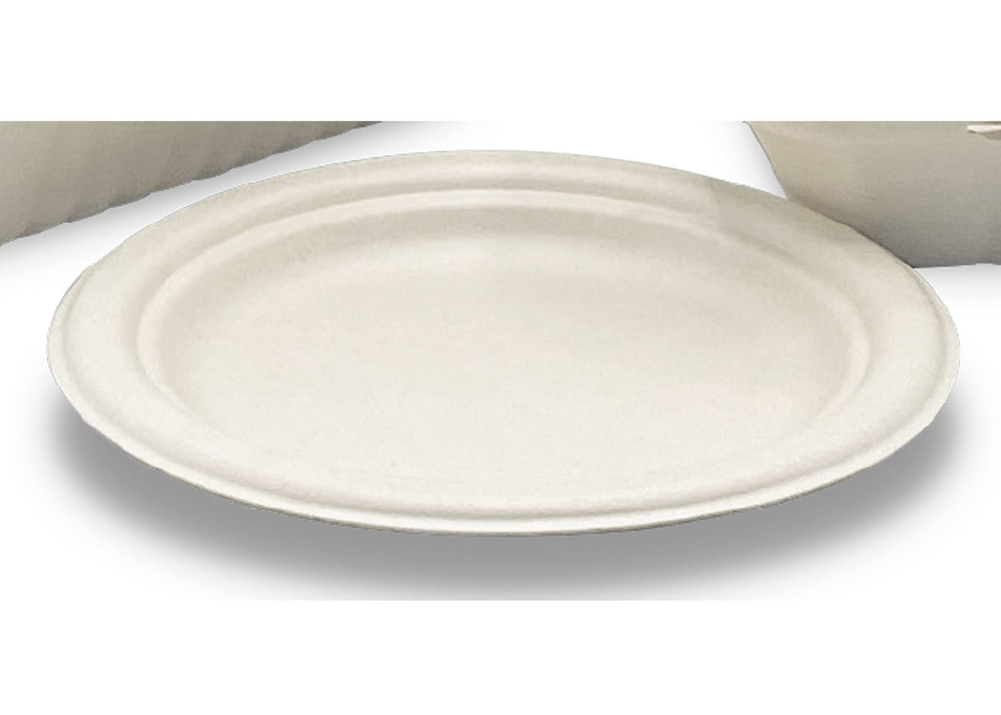 EPL-09-PF Empress Earth Heavy Weight 9" Plate, Natural White Bagasse, PFAS Free - 500/cs