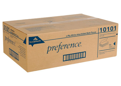 Georgia Pacific Singlefold Interfolded Bathroom Tissue, 5" x 4" White, 400 Sheet/pk -  60 pk/cs