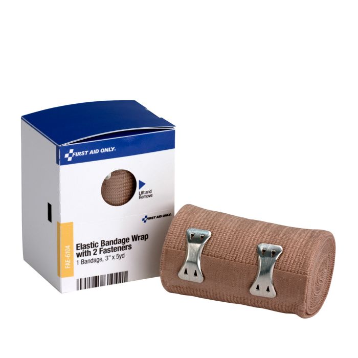 FAE-6104 SmartCompliance First Aid Kit Refill, Elastic Bandage Wrap w/2 Fasteners, 3" x 5 yd - 1/ea