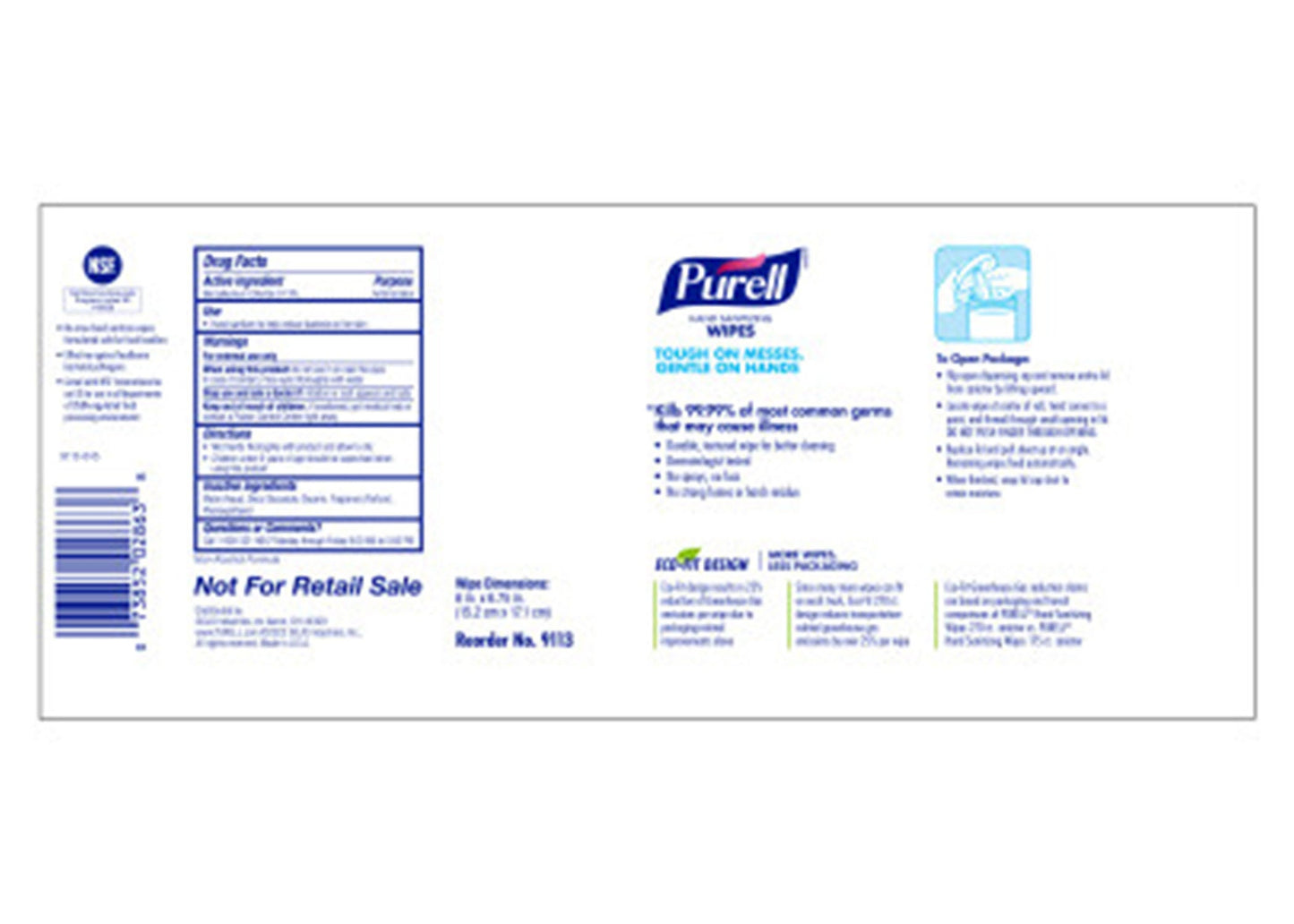 PURELL® Hand Sanitizing Wipes, Fresh Citrus Scent, 6" x 6.75" Sheet, 270 per canister - 6/cs