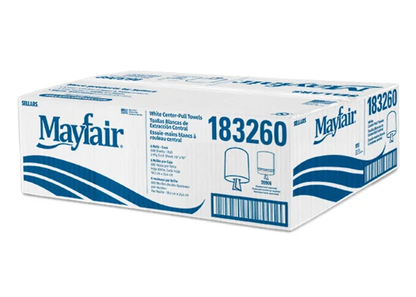 MAYFAIR® 2-PLY Center-Pull Towel,  7.6" x 10", White,  600 sht/rl - 6 rl/cs