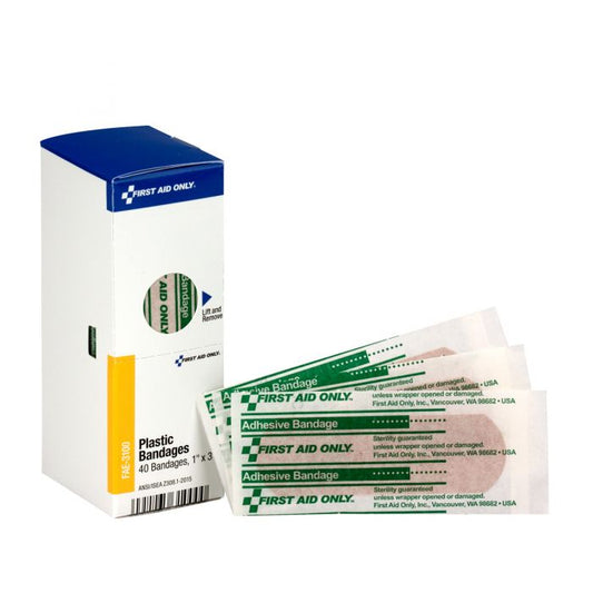 FAE-3100 SmartCompliance First Aid Kit Refill, Plastic Bandages, 1" x 3" - 40/Bx