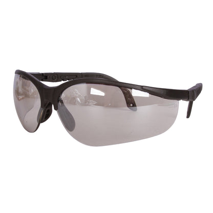 Cordova Akita™ Safety Glasses, 5-Position Ratcheting Extendable Temples, Dual Wrap-Around Scratch-Resistant Lens, Black Frame, Choose Your Lens