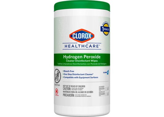 Clorox Healthcare® Hydrogen Peroxide Cleaner Disinfectant Wipes, 6.75" x 9", 95 per canister - 6/cs