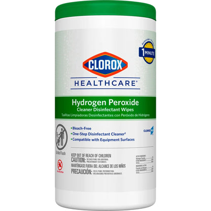 Clorox Healthcare® Hydrogen Peroxide Cleaner Disinfectant Wipes, 6.75" x 9", 95 per canister - 6/cs