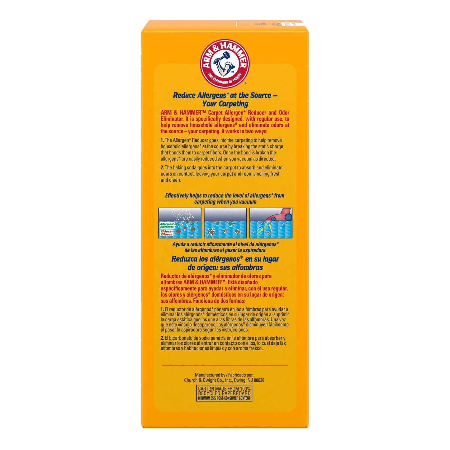 ARM & HAMMER™ Carpet Allergen Reducer and Odor Eliminator, Lightly Scented, 42.6 oz. Box -  9/cs