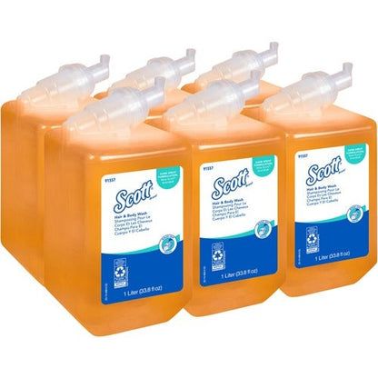 Scott® FOAM Body & Hair Wash, Cassette Refill for Scott® or Kimberly Clark Manual Skin Care Dispensers, Yellow, Citrus Scent - 6/cs