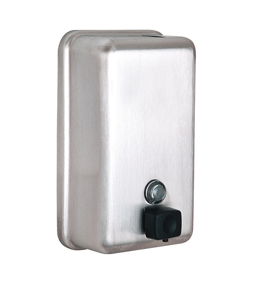 Alpine Stainless Steel Vertical Bulk Refillable LIQUID or LOTION Soap Dispenser, 40 oz Capacity, Manual Operation — FREE SHIPPING*