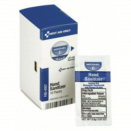 FAE-4007 SmartCompliance First Aid Kit Refill, Hand Sanitizer Packets, Clean, 0.9 g - 10/Box