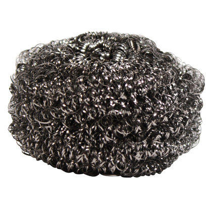 Performance Plus™ Stainless Steel Scrubber, 50g, Individually Wrapped, Silver, 12/pk - 6 pk/cs