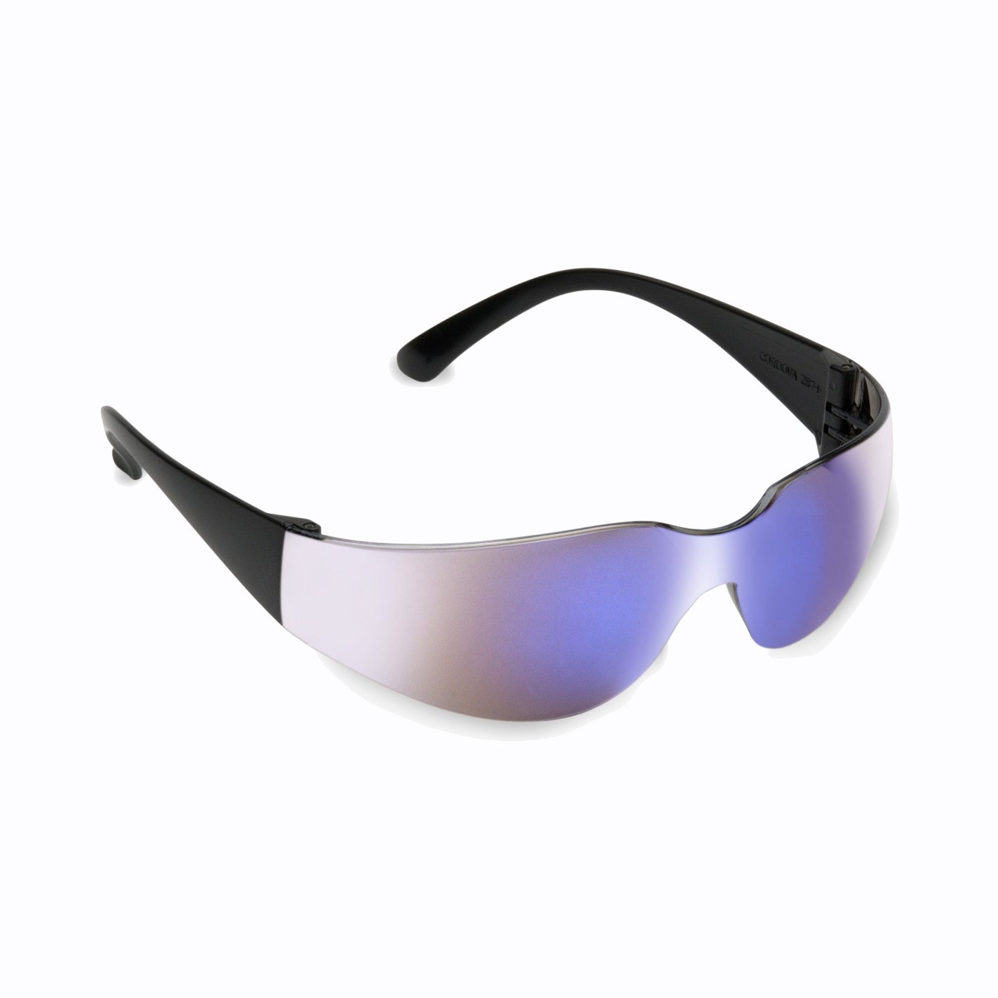 Cordova Bulldog™ Safety Glasses, Single Wrap-Around Scratch-Resistant Lens, Anti-Fog, MIRROR LENS, Choose Blue or Silver or Rainbow