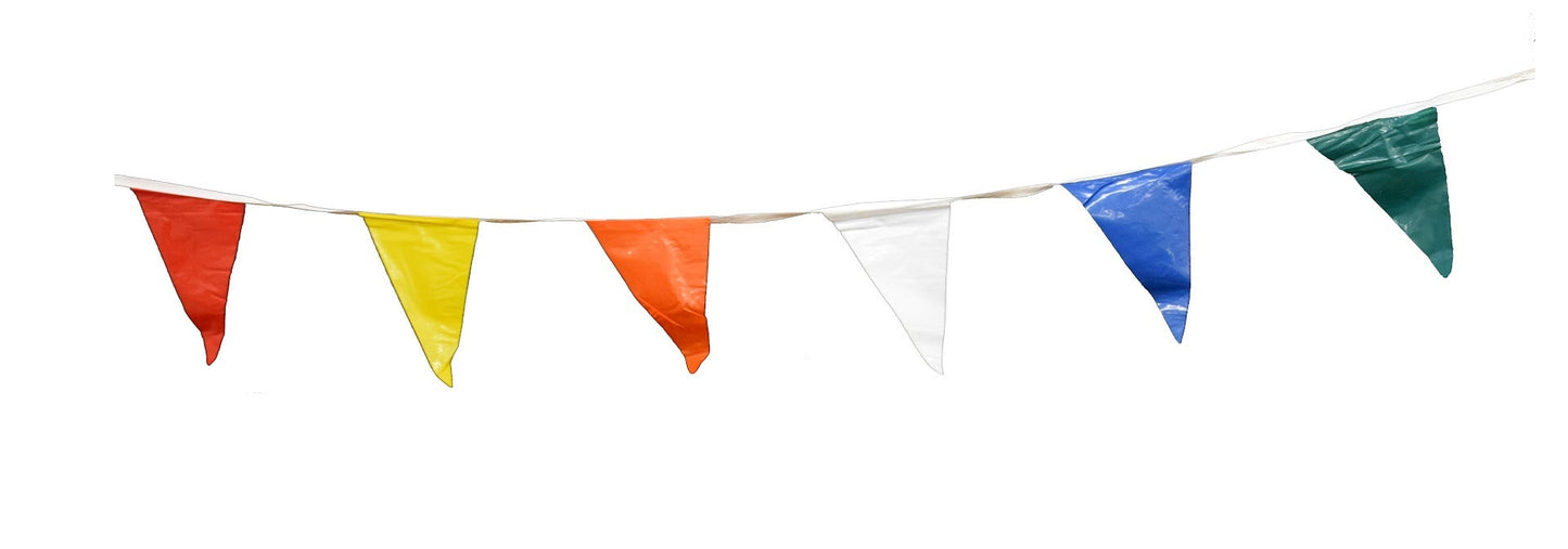 CORTINA Pennant Flag Vinyl, 9″ x 12″ flags on 100′ String, Choose Your Color - 40/cs