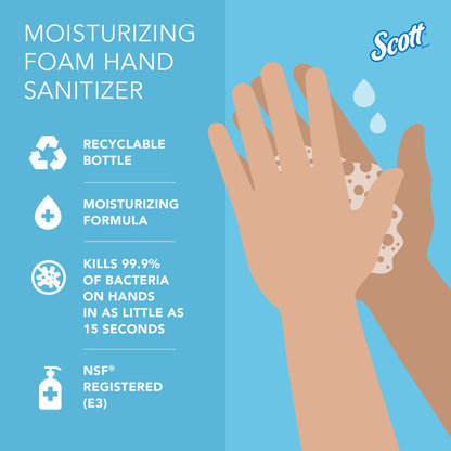 Scott® E-3 Moisturizing FOAM Hand Sanitizer, Cassette Refill for Scott® or Kimberly Clark Manual Skin Care Dispensers - 6/cs