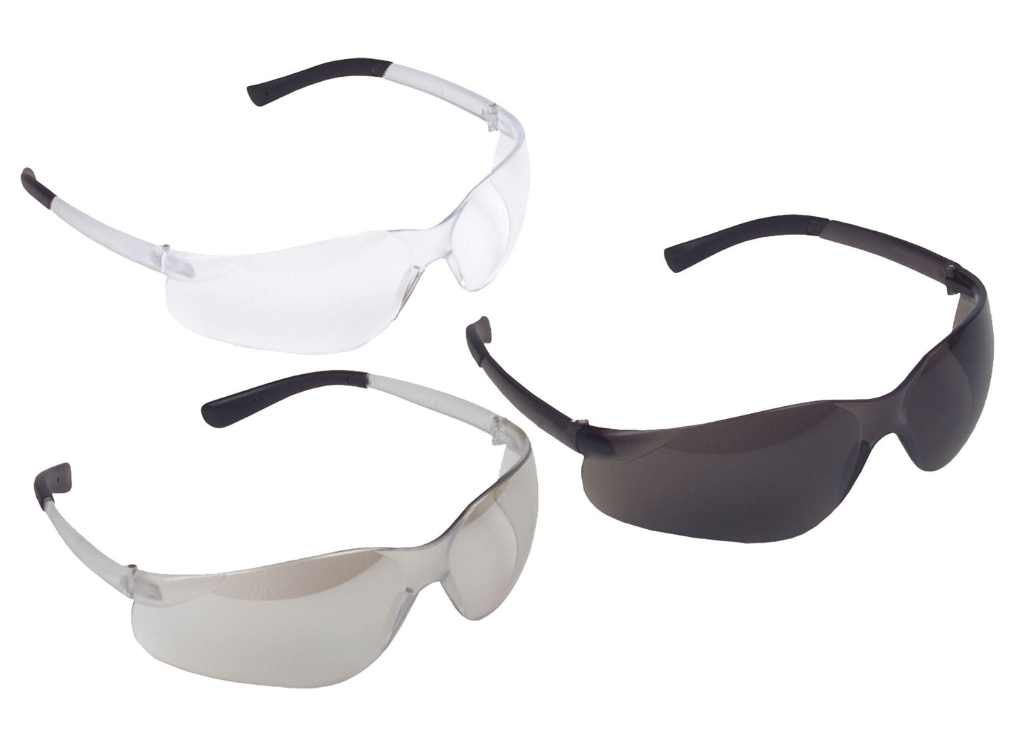 Cordova DANE™ Safety Glasses, Single Wrap-Around Scratch-Resistant Lens, Flexible Rubber Temples, Choose Clear or Gray or Indoor/Outdoor Lens