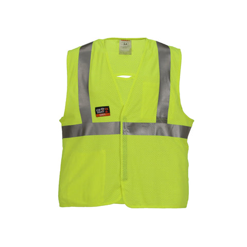 V80622 Tingley Job Sight FR™ Type R Flame Resistant Class 2 Mesh Vest, Lime (Shipping Included - Continental U.S.)