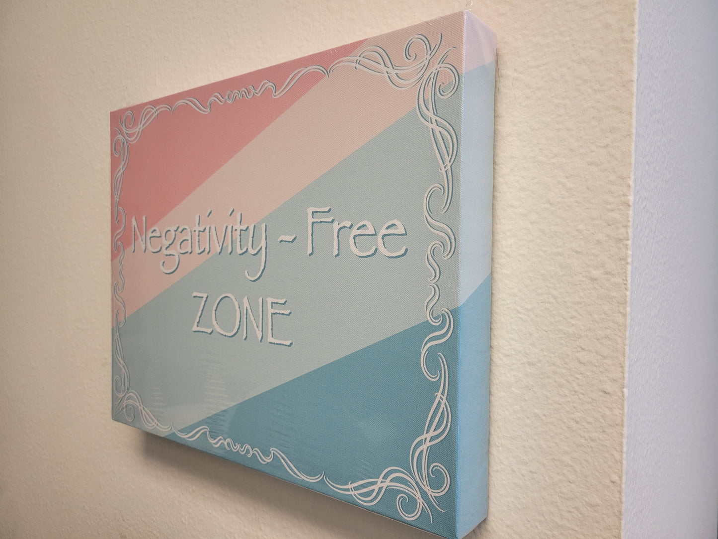 Canvas Wall Art, 11" x 14" - "Negativity Free Zone"