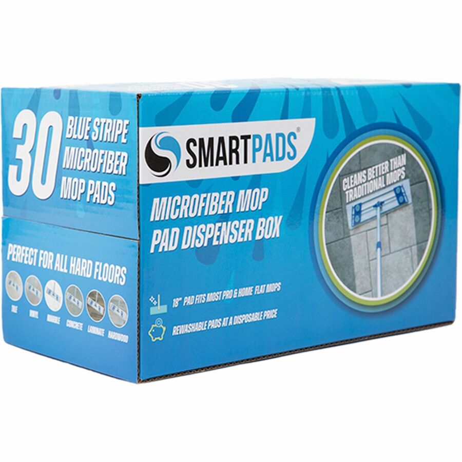 Monarch SmartPads 18" x 5" Microfiber Wet/Dry Mop Pad Refills in Dispenser Box, Choose Your Color
