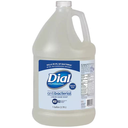 Dial® Professional Sensitive Skin Antibacterial LIQUID Hand Soap, E2, Gallon - 4/cs