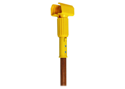 Gripper "Jaw" Clamp Style Mop Handle, Available in Wood, Fiberglass or Aluminum in 2 Lengths