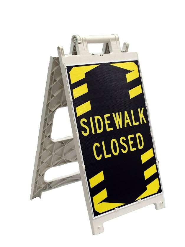 CORTINA 24 x 36 Fold Flat Plastx FF HD Barricade with Sign, Choose Your Sign