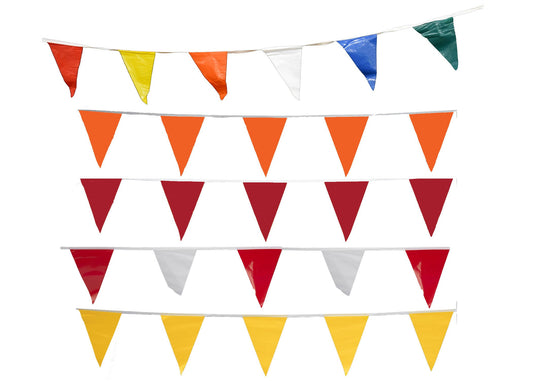 CORTINA Pennant Flag Vinyl, 9″ x 12″ flags on 100′ String, Choose Your Color - 40/cs