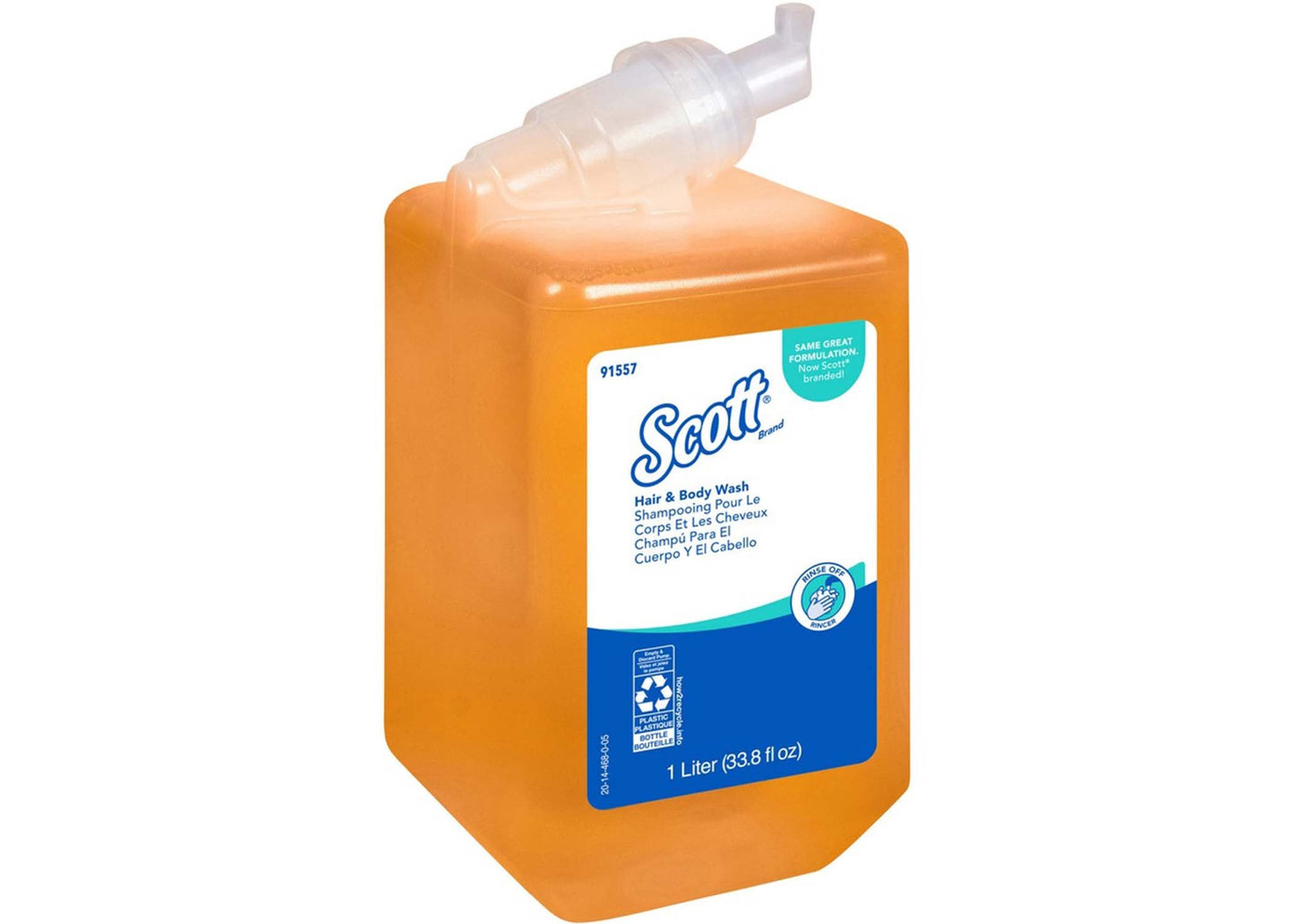 Scott® FOAM Body & Hair Wash, Cassette Refill for Scott® or Kimberly Clark Manual Skin Care Dispensers, Yellow, Citrus Scent - 6/cs