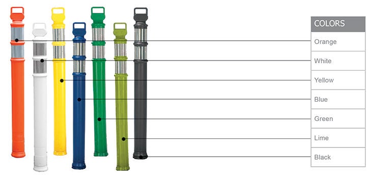 CORTINA 45“ EZ Grab Flared DELINEATOR Post With 3” HIP Collars, Choose Your Color
