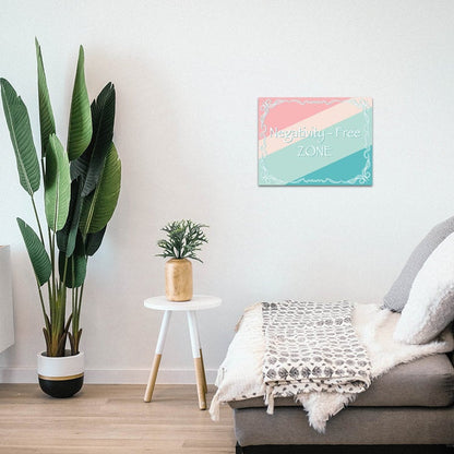 Canvas Wall Art, 11" x 14" - "Negativity Free Zone"