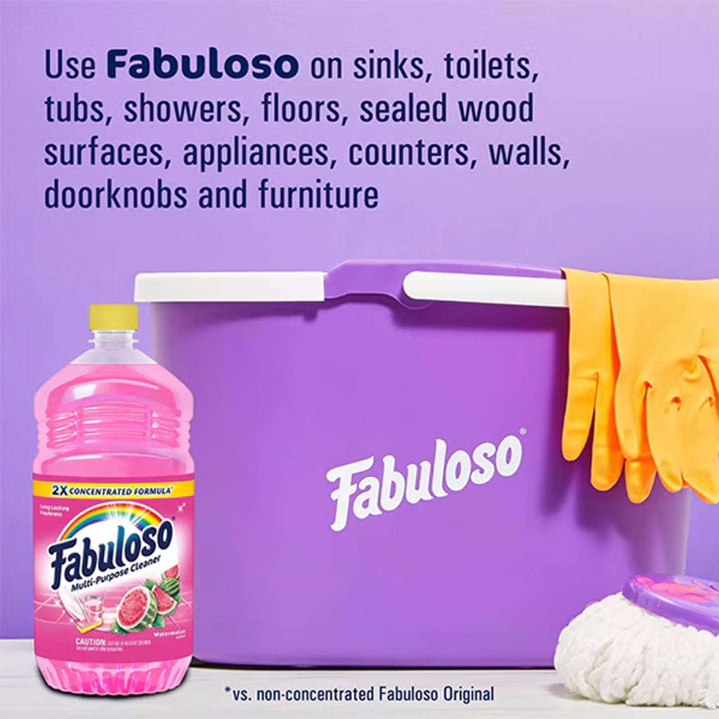 Fabuloso® 2X Concentrated Multi-Purpose Cleaner, Watermelon Scent, 56 fl oz Bottle - 6/cs