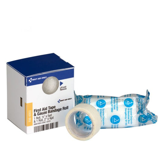 FAE-6003 SmartCompliance First Aid Kit Refill, Tape/Gauze Roll Combo, 1/2" x 5 yd. Tape, 2" x 4 yd. Gauze - 1/bx
