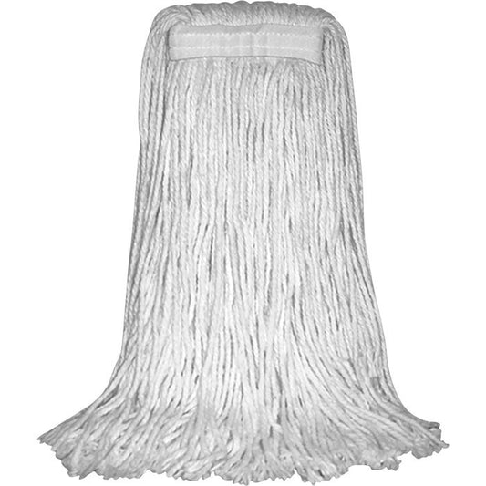 Performance Plus™ Cotton Wet Mops, 4 ply, Narrow Headband, Cut End, White, Choose Your Size  - 12/cs
