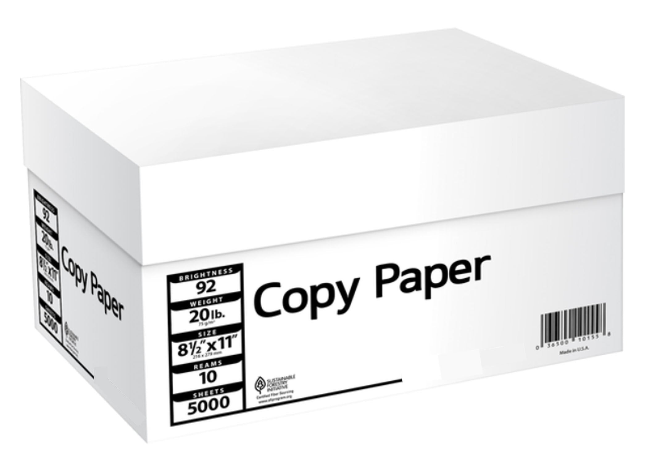 Multipurpose Copy/Printer Paper, 92 Bright, 20 lb, White, 8-1/2