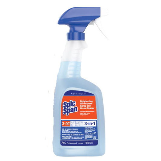 P&G Professional Spic and Span® Disinfecting All-Purpose Spray & Glass Cleaner, Ready To Use, 3-00, 32 oz Bottle w/SPRAYER - 6/cs