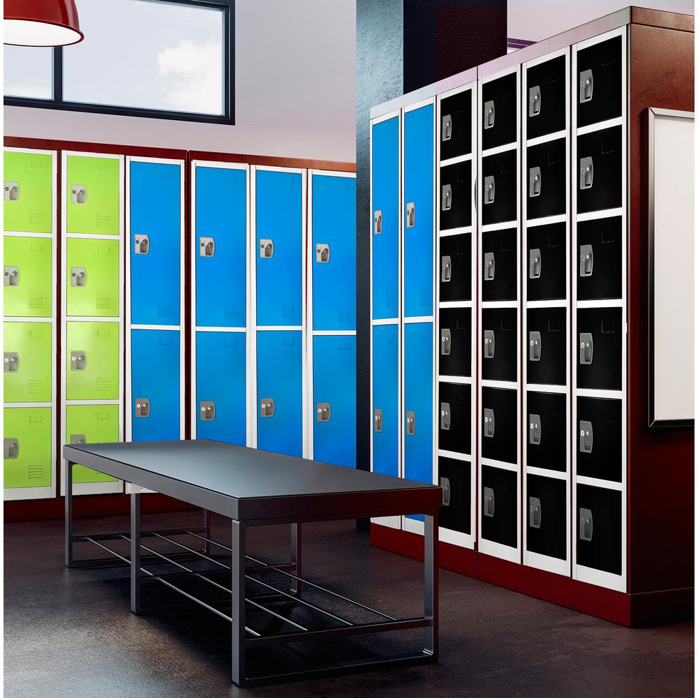 72 in. H x 12 in. W 6-Compartment Steel Storage Locker, Black & White — FREE SHIPPING*