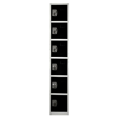 72 in. H x 12 in. W 6-Compartment Steel Storage Locker, Black & White — FREE SHIPPING*