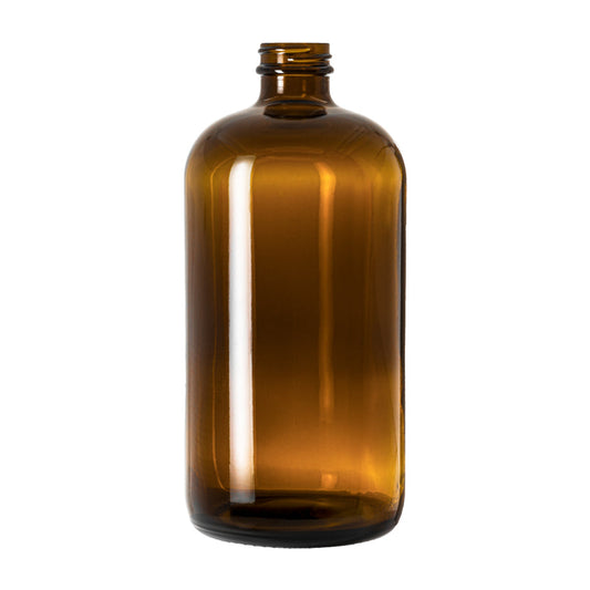 Amber Sample Collection Bottles - 32oz Amber Glass Bottles with Black Phenolic Caps - 12/cs