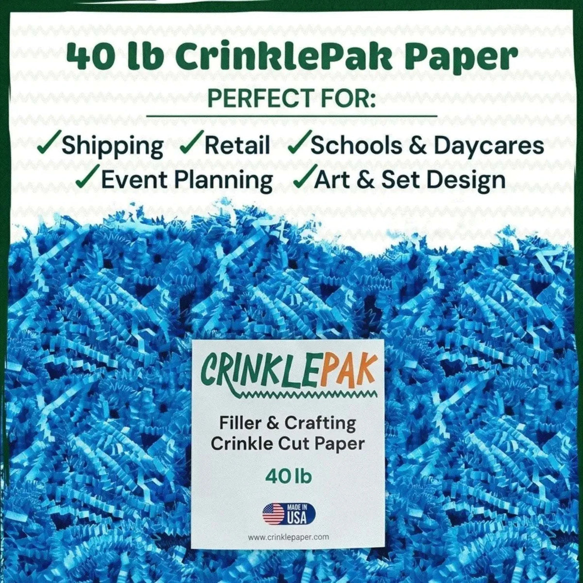 40 LB Light Blue Crinkle Paper