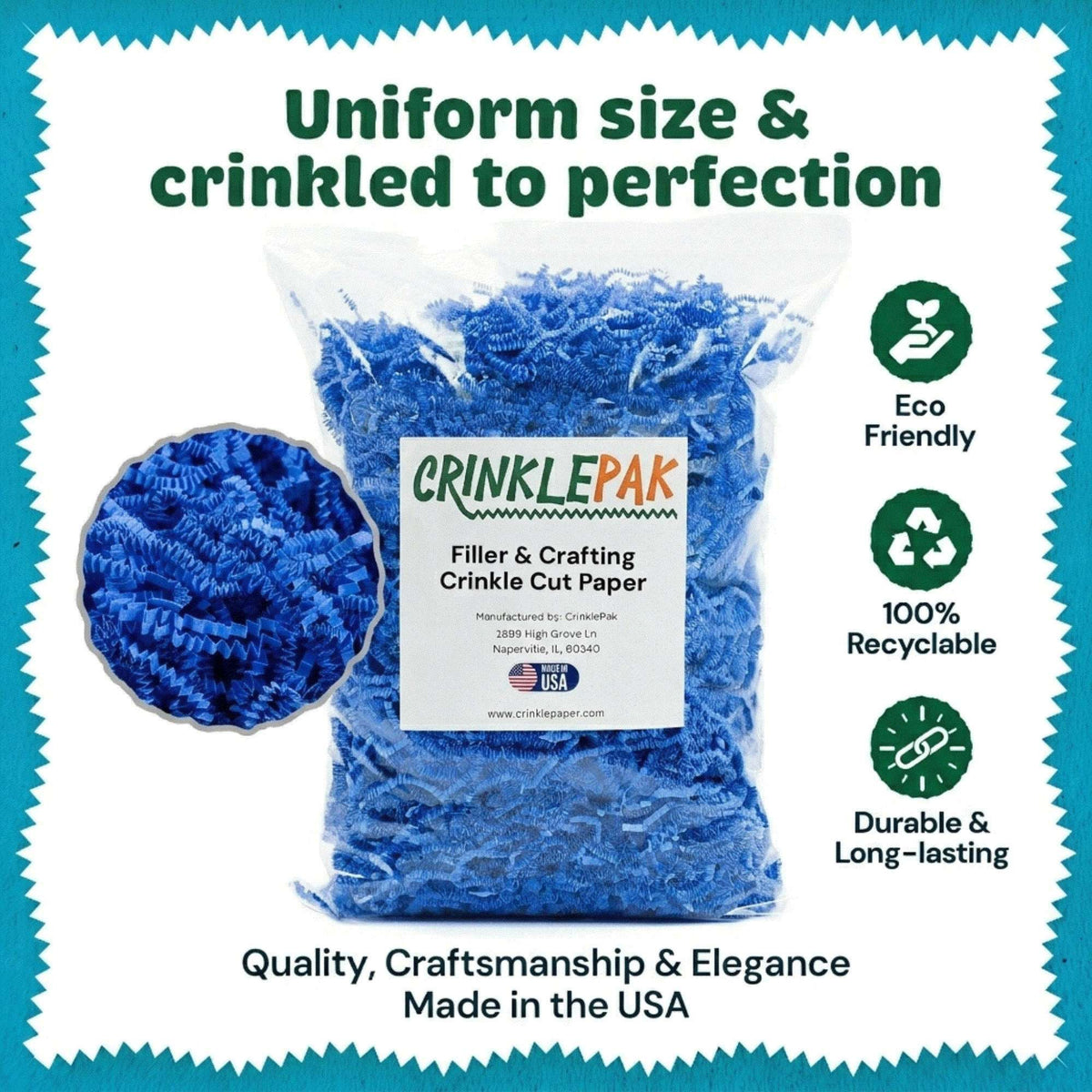 40 LB Light Blue Crinkle Paper