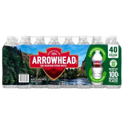 Arrowhead 100% Mountain Spring Water 16.9 fl. oz. Bottle, 40 per pack