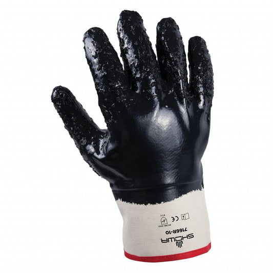 SHOWA® 7166R Fully Nitrile Coated, Rough Grip, Oil Resistant Work Glove: 1/dz or 6/dz