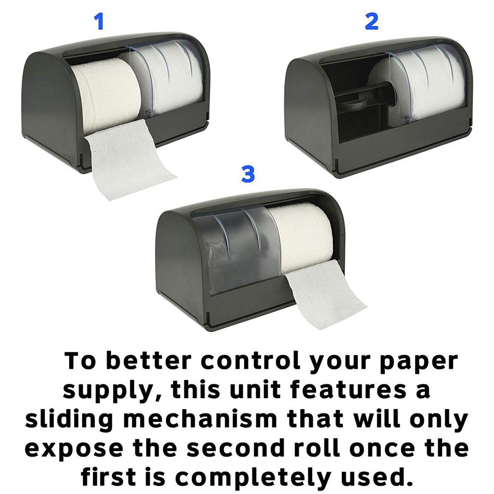 Side-by-Side Double Roll Toilet Tissue Dispenser, Gray — FREE SHIPPING*