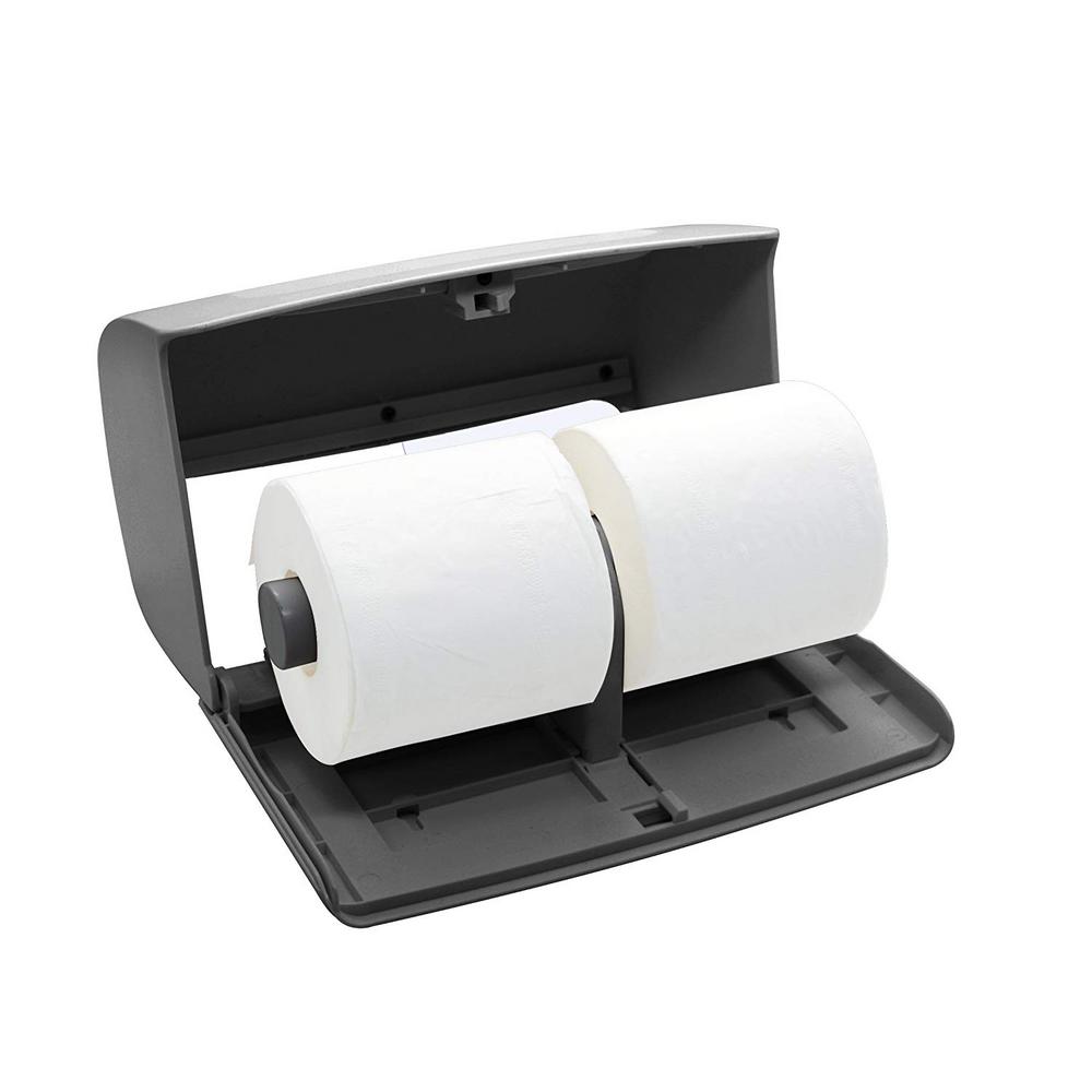 Side-by-Side Double Roll Toilet Tissue Dispenser, Gray — FREE SHIPPING*