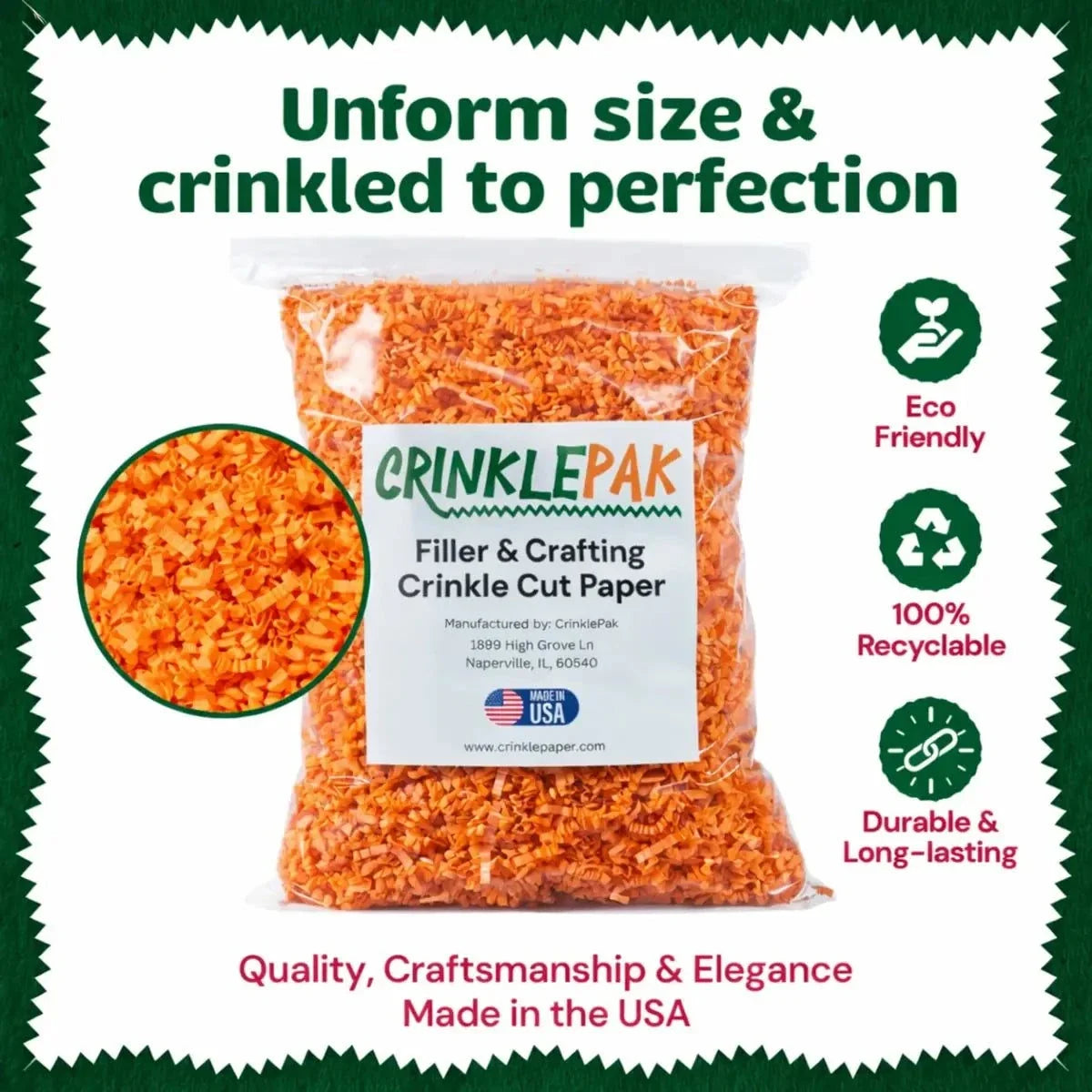 40 LB Orange Crinkle Paper
