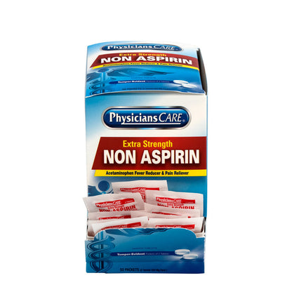 90016 PhysiciansCare Extra-Strength Non-Aspirin (Acetaminophen) Medication, 500mg, 50 Packets of Two Tablets