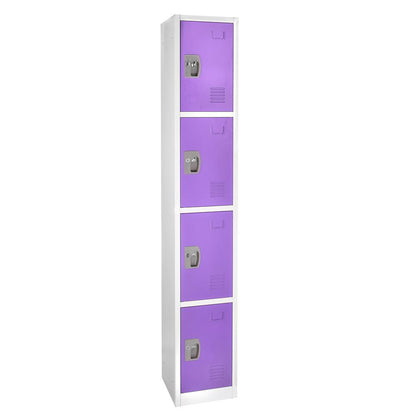 72 in. H x 12 in. W 4-Compartment Steel Storage Locker, Purple — FREE SHIPPING*
