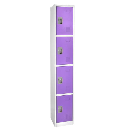 72 in. H x 12 in. W 4-Compartment Steel Storage Locker, Purple — FREE SHIPPING*