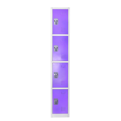 72 in. H x 12 in. W 4-Compartment Steel Storage Locker, Purple — FREE SHIPPING*