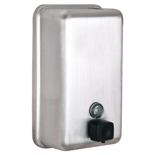 1200 ml Stainless Steel Vertical Bulk Refillable Surface-Mounted LIQUID or LOTION Soap Dispenser, 40 oz Capacity, Manual Operation — FREE SHIPPING*