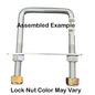 Square U Bolt Set, Zinc Plated - Includes: 5/16" x 2" x 3" U-bolt with 2 Regular Nuts, 2 Nylon Lock Nuts, and 1 U-bolt Plate - 180 sets